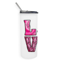 Breast Cancer Love Skinny Tumbler | Artistshot