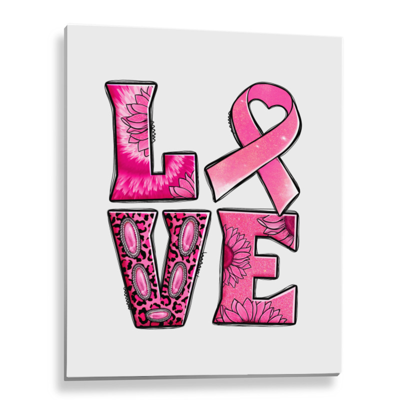 Breast Cancer Love Metal Print Vertical | Artistshot