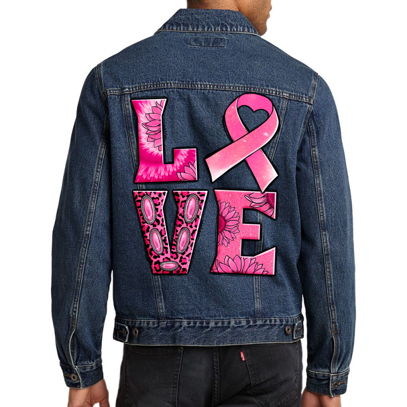 Breast Cancer Love Men Denim Jacket | Artistshot