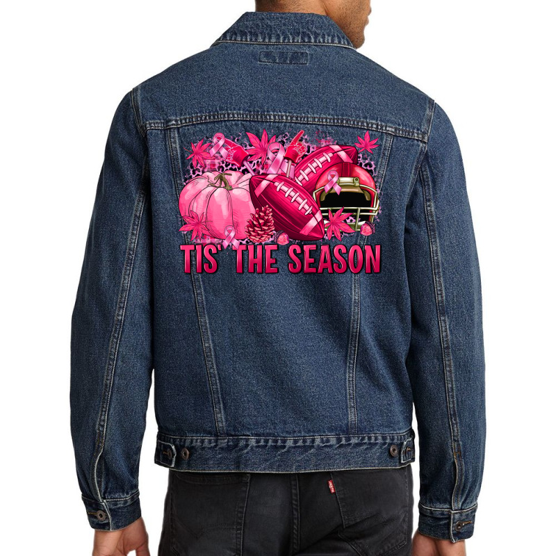 Tis' The Season Football Breast Cancer Men Denim Jacket | Artistshot