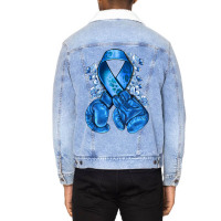 Blue Ribbon With Boxing Gloves Unisex Sherpa-lined Denim Jacket | Artistshot