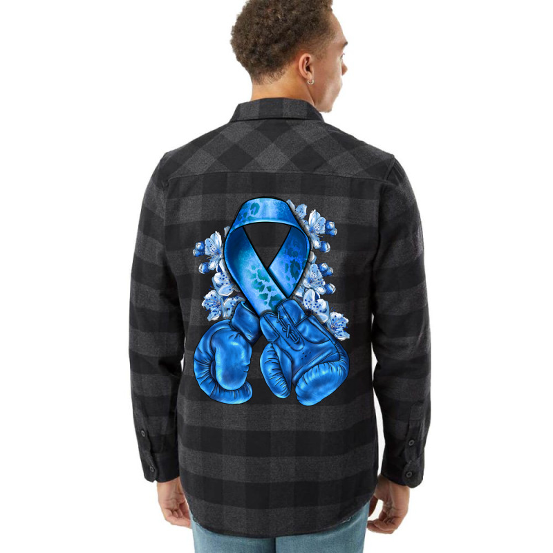 Blue Ribbon With Boxing Gloves Flannel Shirt | Artistshot