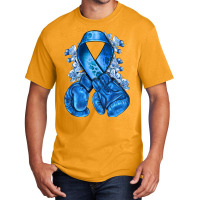 Blue Ribbon With Boxing Gloves Basic T-shirt | Artistshot