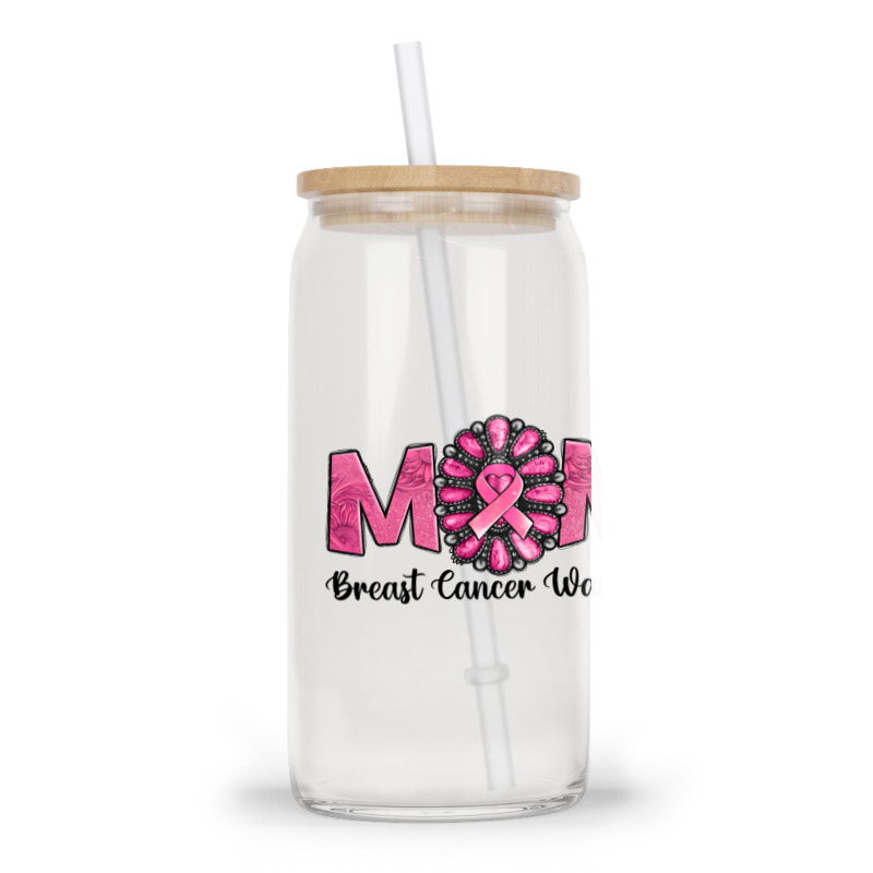 Breast Cancer Warrior Mom Glass Tumbler | Artistshot