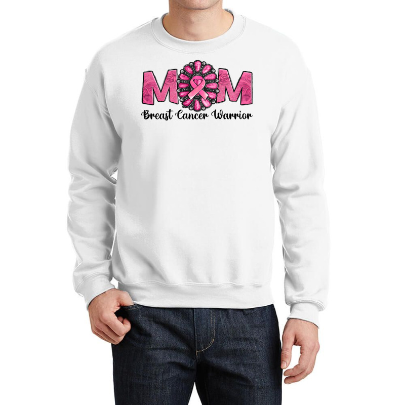 Breast Cancer Warrior Mom Crewneck Sweatshirt | Artistshot