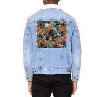 Thanksgiving Turkey Sunflower Turquoise Unisex Sherpa-lined Denim Jacket | Artistshot