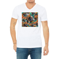 Thanksgiving Turkey Sunflower Turquoise V-neck Tee | Artistshot