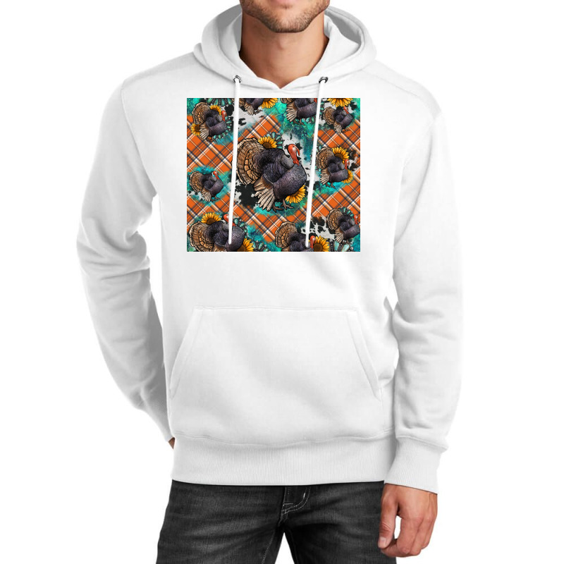 Thanksgiving Turkey Sunflower Turquoise Unisex Hoodie | Artistshot