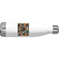 Thanksgiving Turkey Sunflower Turquoise Stainless Steel Water Bottle | Artistshot