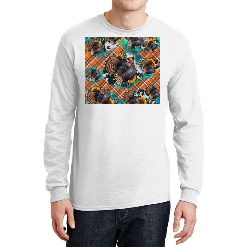 Thanksgiving Turkey Sunflower Turquoise Long Sleeve Shirts | Artistshot