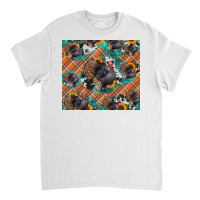 Thanksgiving Turkey Sunflower Turquoise Classic T-shirt | Artistshot