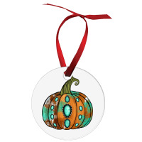 Western Cowhide Turquoise Pumpkin Ornament | Artistshot