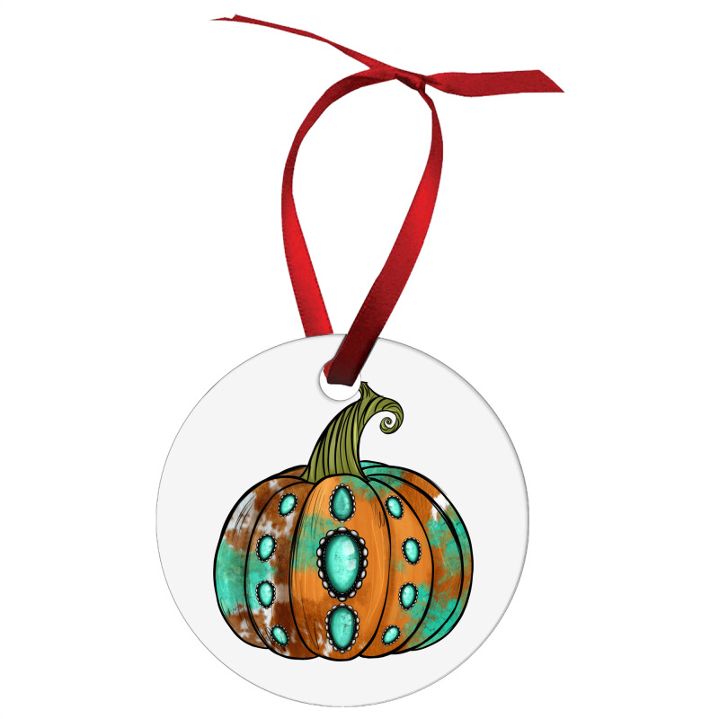 Western Cowhide Turquoise Pumpkin Ornament | Artistshot