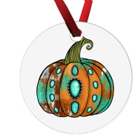 Western Cowhide Turquoise Pumpkin Ornament | Artistshot