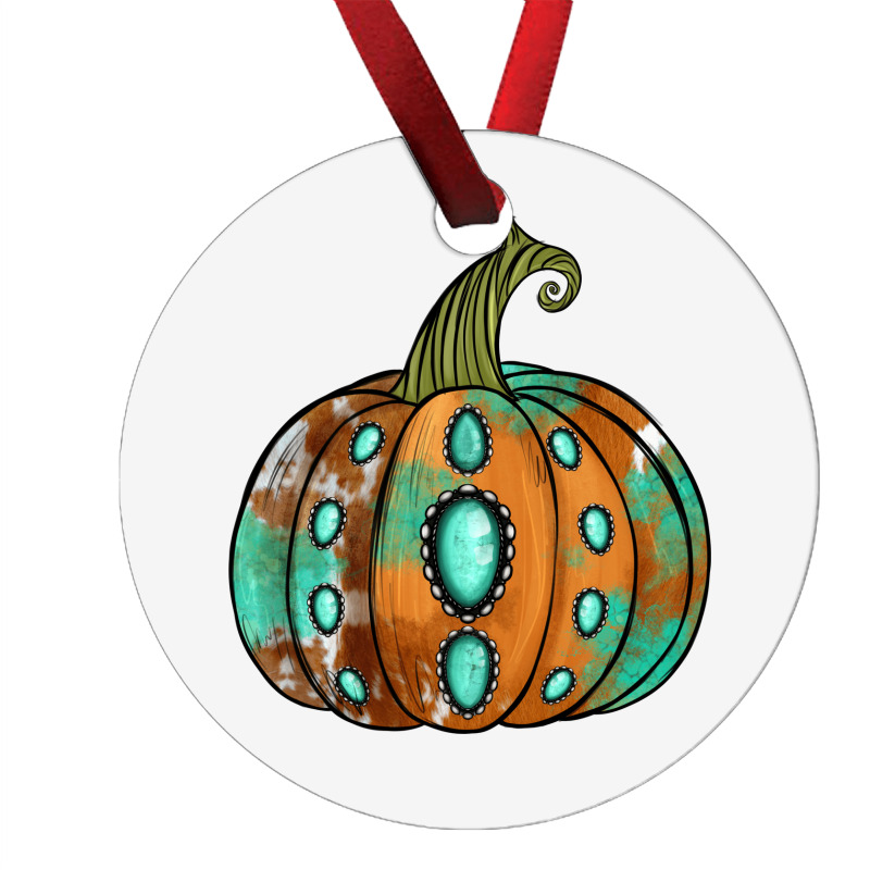 Western Cowhide Turquoise Pumpkin Ornament | Artistshot