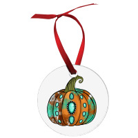 Western Cowhide Turquoise Pumpkin Ornament | Artistshot