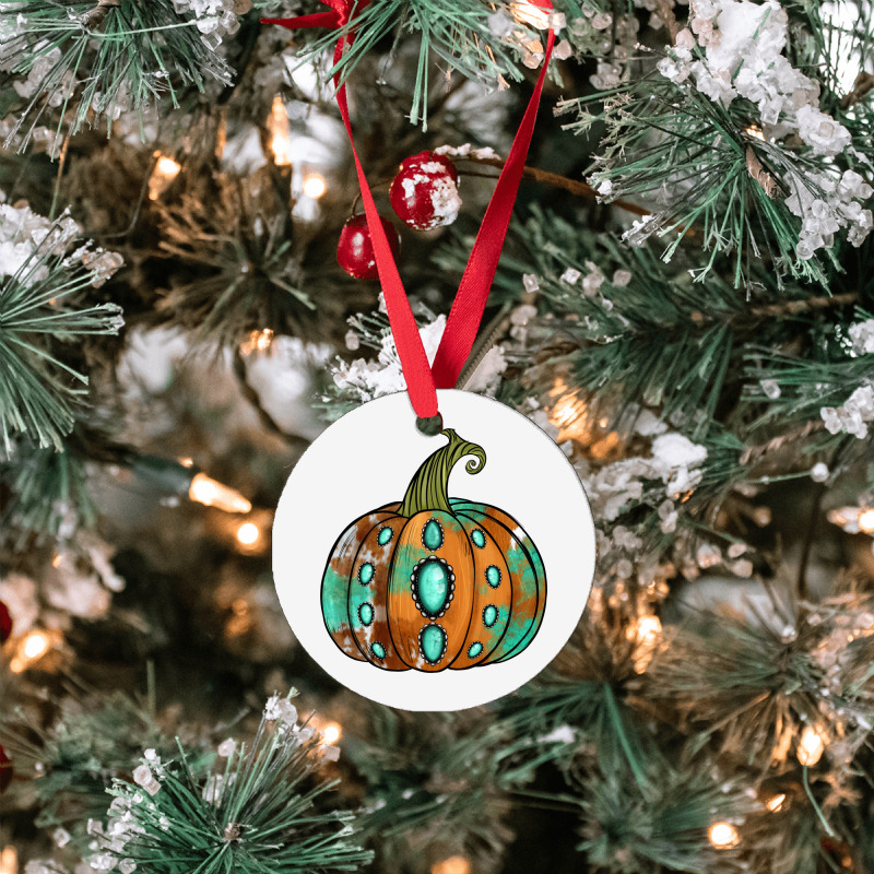 Western Cowhide Turquoise Pumpkin Ornament | Artistshot