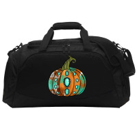 Western Cowhide Turquoise Pumpkin Active Duffel | Artistshot