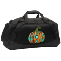 Western Cowhide Turquoise Pumpkin Active Duffel | Artistshot