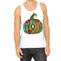 Western Cowhide Turquoise Pumpkin Tank Top | Artistshot