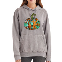 Western Cowhide Turquoise Pumpkin Vintage Hoodie | Artistshot