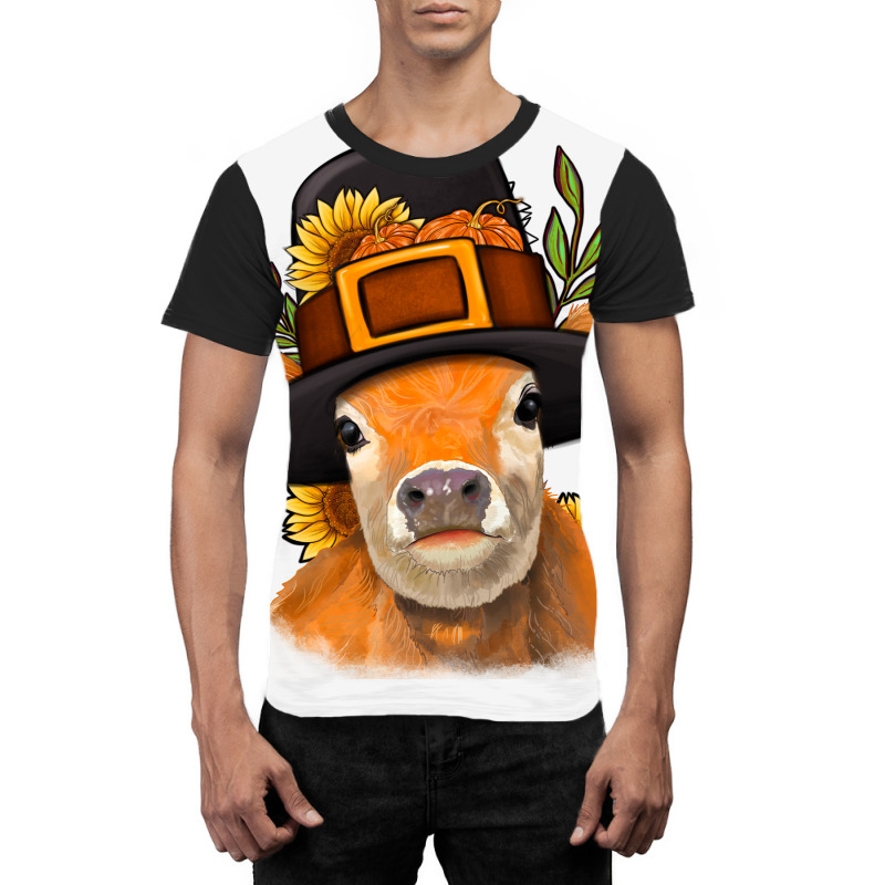 Thanksgiving Cow Graphic T-shirt | Artistshot