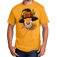 Thanksgiving Cow Basic T-shirt | Artistshot