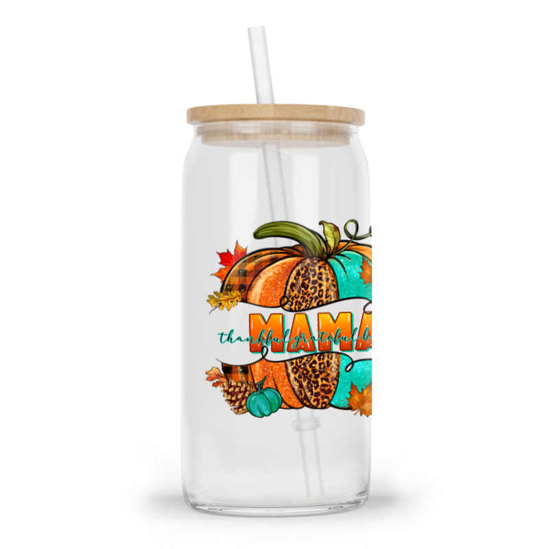 Thankful Grateful Blessed Mama Pumpkin Glass Tumbler | Artistshot