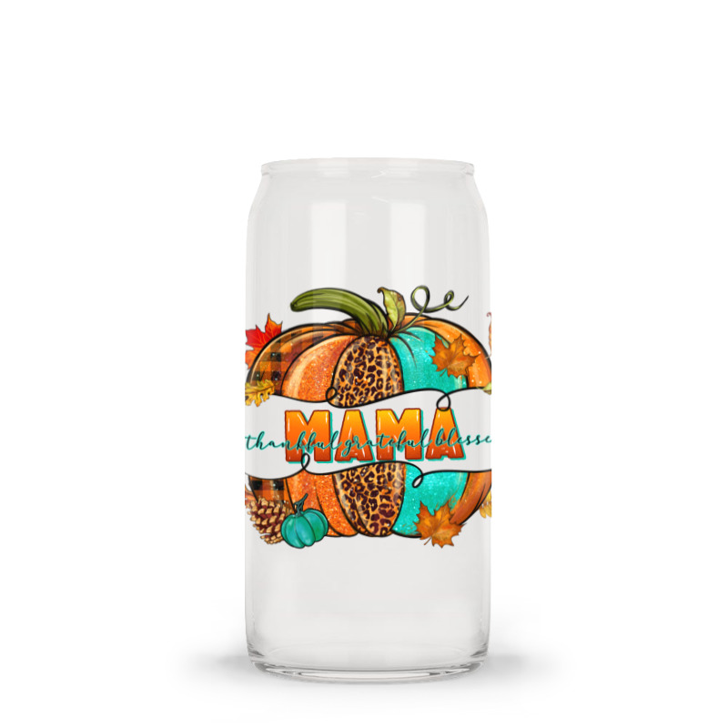 Thankful Grateful Blessed Mama Pumpkin Glass Tumbler | Artistshot