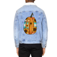 Serape Sunflower Pumpkin Unisex Sherpa-lined Denim Jacket | Artistshot