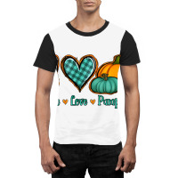 Peace Love Pumpkins Graphic T-shirt | Artistshot