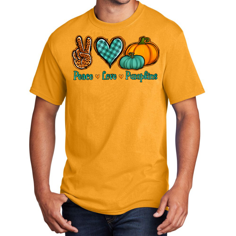 Peace Love Pumpkins Basic T-shirt | Artistshot