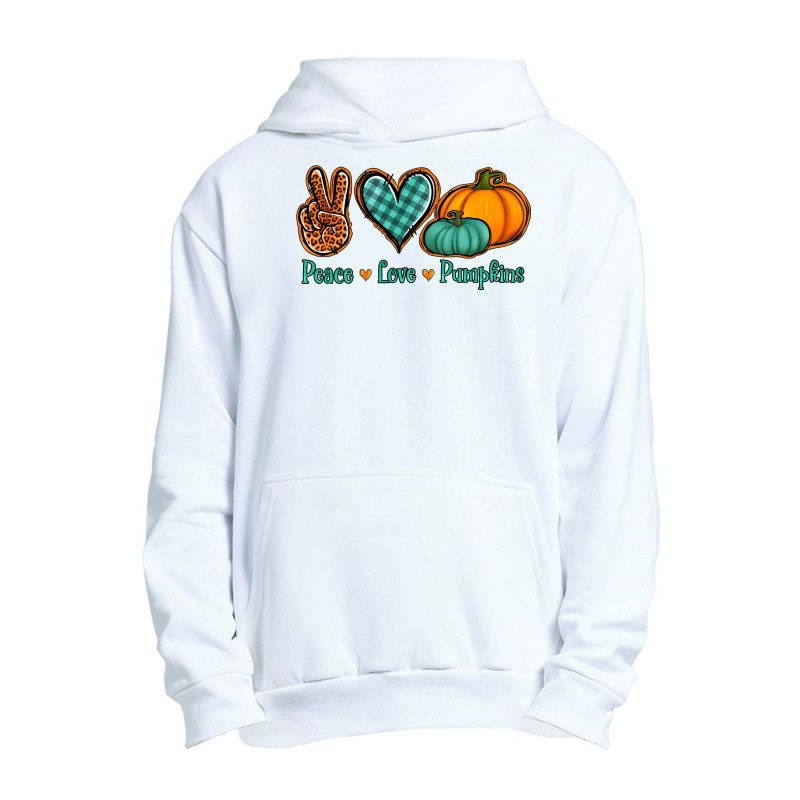 Peace Love Pumpkins Urban Pullover Hoodie | Artistshot