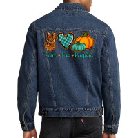 Peace Love Pumpkins Men Denim Jacket | Artistshot