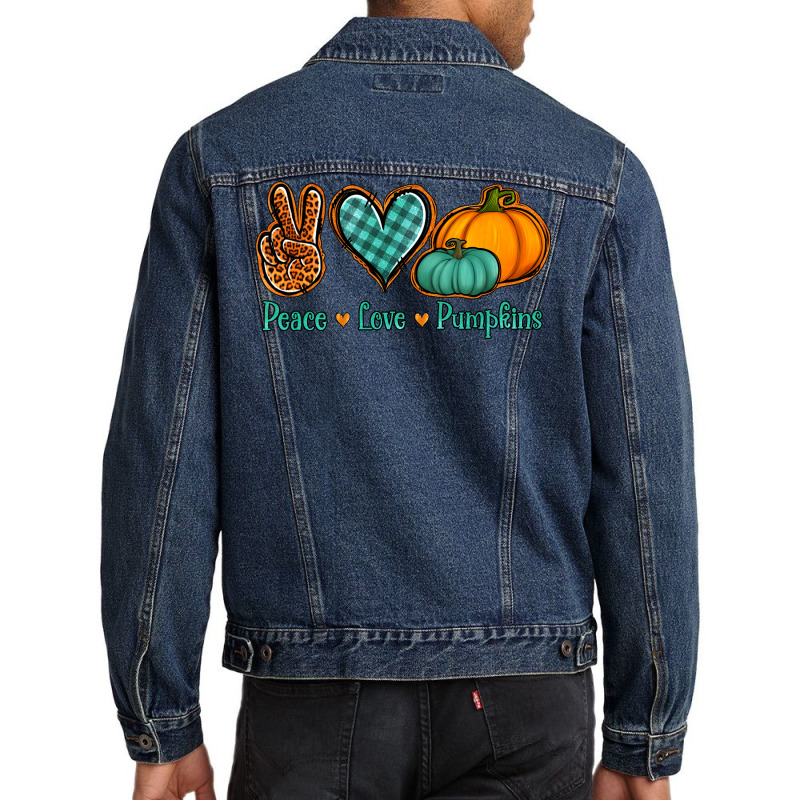 Peace Love Pumpkins Men Denim Jacket | Artistshot