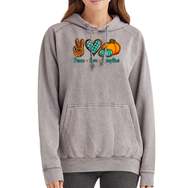 Peace Love Pumpkins Vintage Hoodie | Artistshot