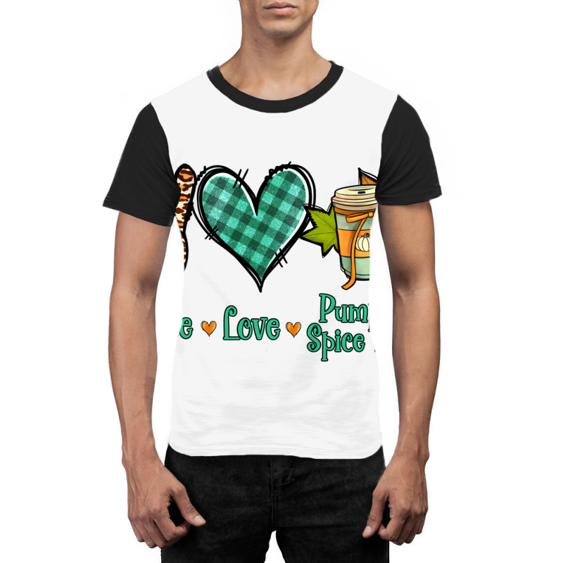 Peace Love Pumpkin Spice Latte Graphic T-shirt | Artistshot