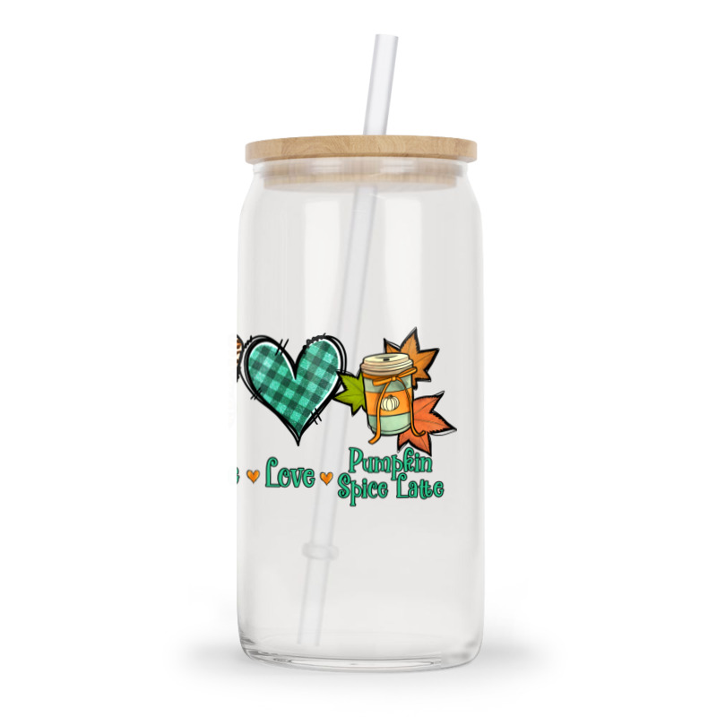 Peace Love Pumpkin Spice Latte Glass Tumbler | Artistshot