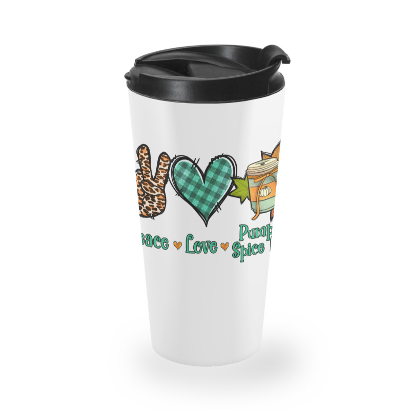 Peace Love Pumpkin Spice Latte Travel Mug | Artistshot