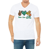 Peace Love Pumpkin Spice Latte V-neck Tee | Artistshot