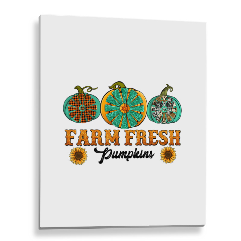 Orange Glitter Pumpkin Metal Print Vertical | Artistshot