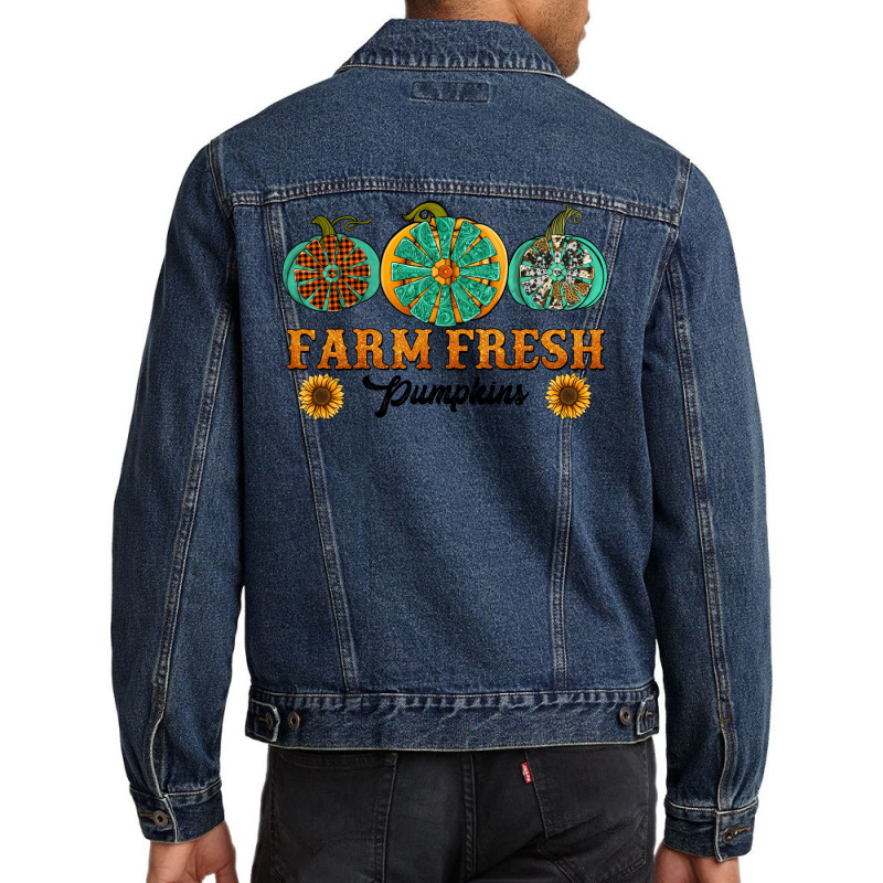 Orange Glitter Pumpkin Men Denim Jacket | Artistshot