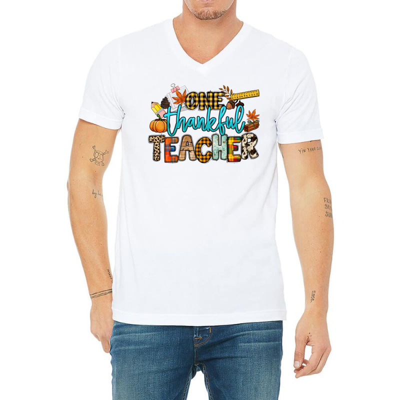 One Thankful Teacher V-neck Tee | Artistshot