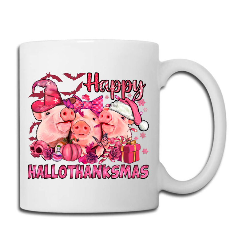 Happy Hallothanksmas Pigs Pink Coffee Mug | Artistshot