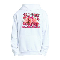 Happy Hallothanksmas Pigs Pink Urban Pullover Hoodie | Artistshot