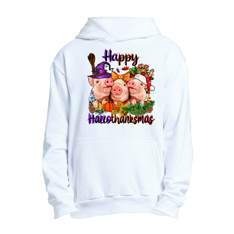 Happy Hallothanksmas Pigs Urban Pullover Hoodie | Artistshot