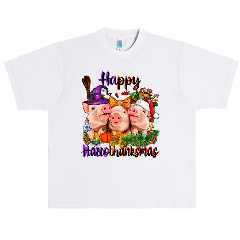 Happy Hallothanksmas Pigs Urban Heavy T-shirt | Artistshot