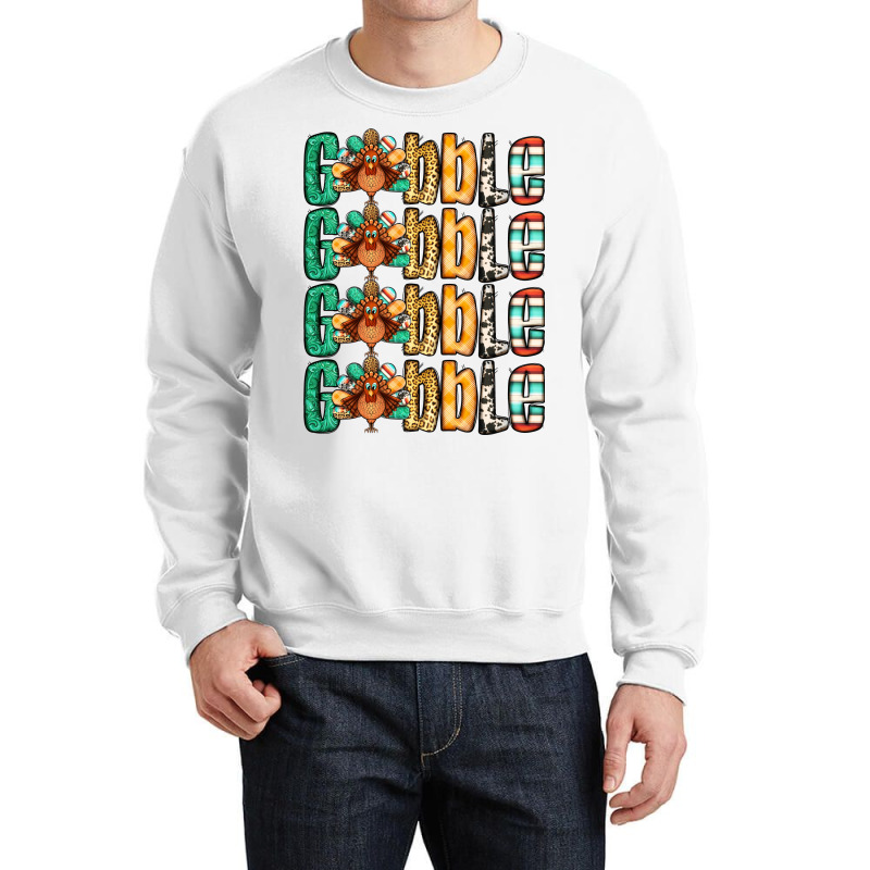 Gobble Till You Wobble Thanksgiving Turkey Crewneck Sweatshirt | Artistshot