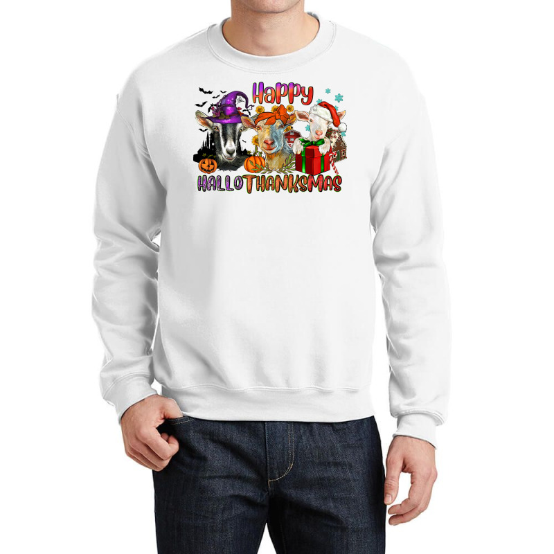 Happy Hallothanksmas Goats Crewneck Sweatshirt | Artistshot