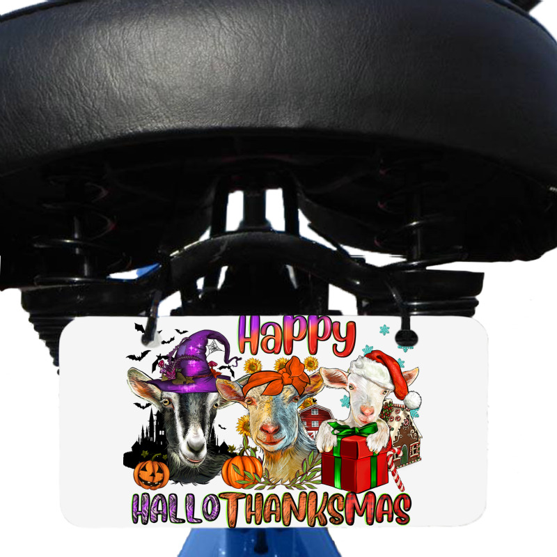 Happy Hallothanksmas Goats Bicycle License Plate | Artistshot